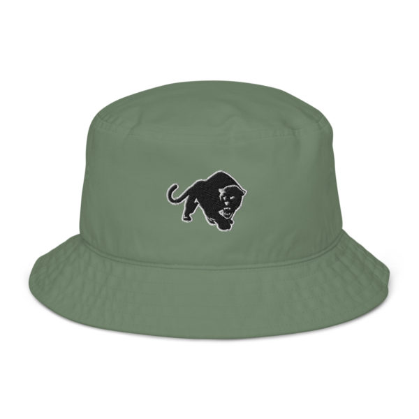 Purrfeccion Embroidered Blk Pantha Organic Bucket Hat