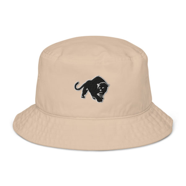 Purrfeccion Embroidered Blk Pantha Organic Bucket Hat