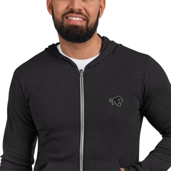 Purrfeccion Embroidered Blk Pantha Men’s Zip Hoodie