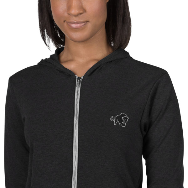 Purrfeccion Blk Pantha Women’s Embroidered Zip Hoodie