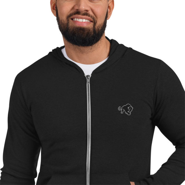 Purrfeccion Embroidered Blk Pantha Men’s Zip Hoodie