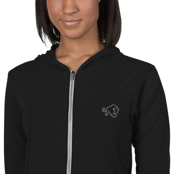 Purrfeccion Blk Pantha Women’s Embroidered Zip Hoodie