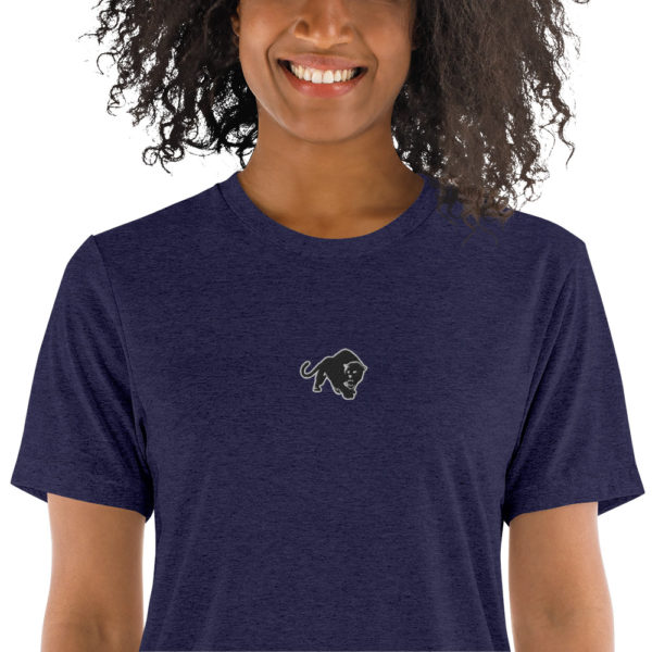 Purrfeccion Blk Pantha Women’s Embroidered Short Sleeve T-Shirt