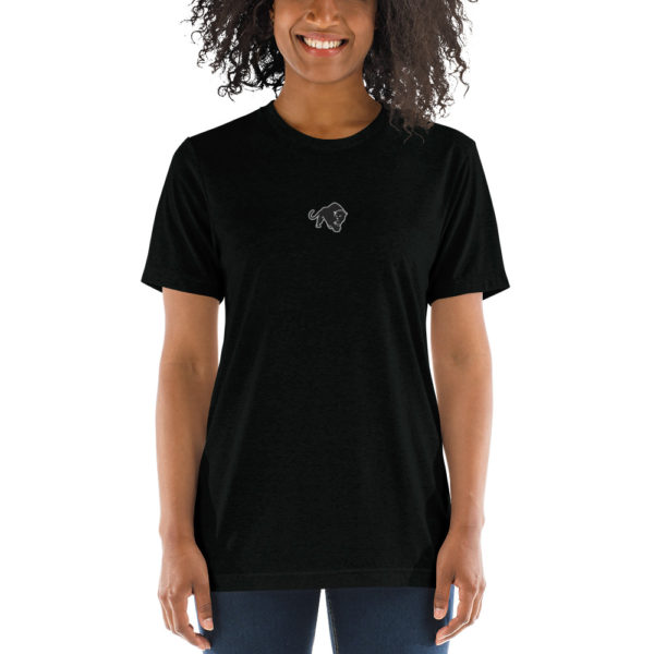 Purrfeccion Blk Pantha Women’s Embroidered Short Sleeve T-Shirt