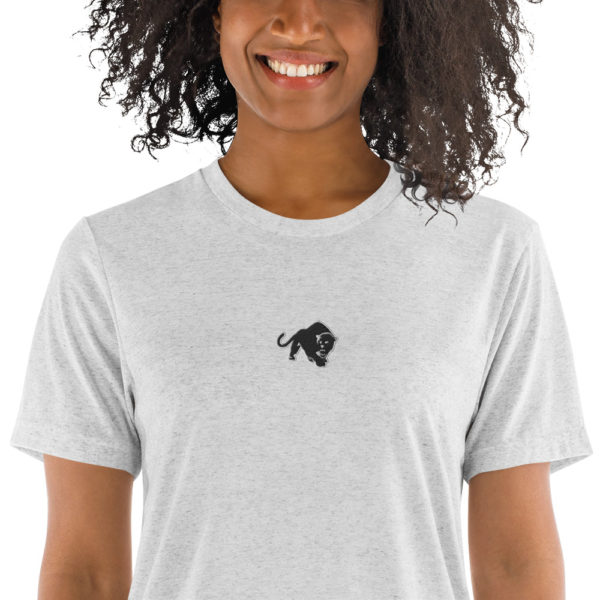 Purrfeccion Blk Pantha Women’s Embroidered Short Sleeve T-Shirt