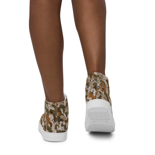 Women’s Afro Camo Sand High Top Canvas Shoes