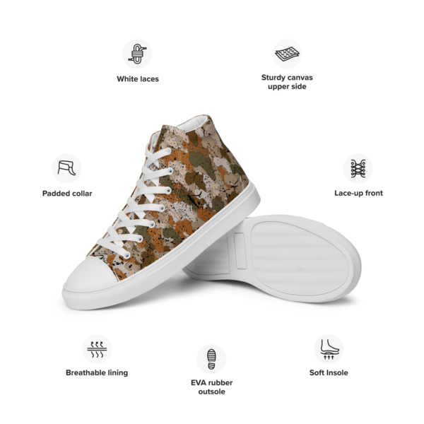 Women’s Afro Camo Sand High Top Canvas Shoes