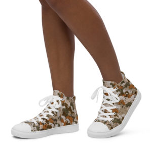 Women’s Afro Camo Sand High Top Canvas Shoes