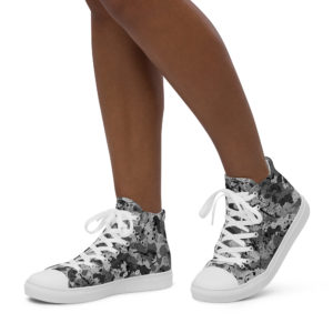 Women’s Afro Camo Black High Top Canvas Shoes