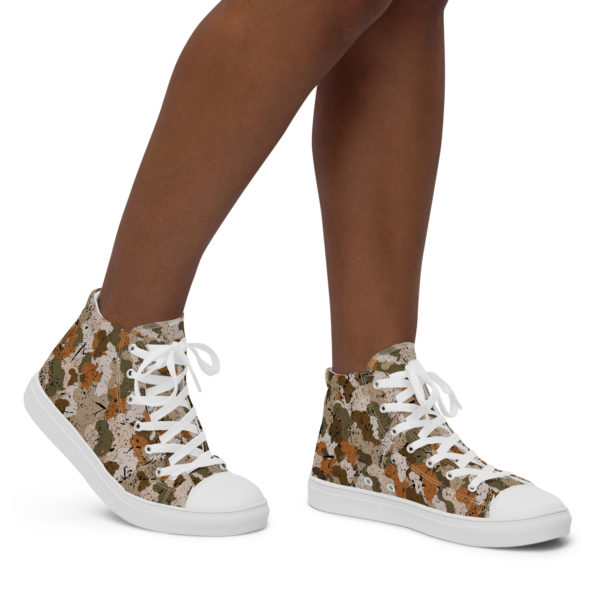 Women’s Afro Camo Sand High Top Canvas Shoes