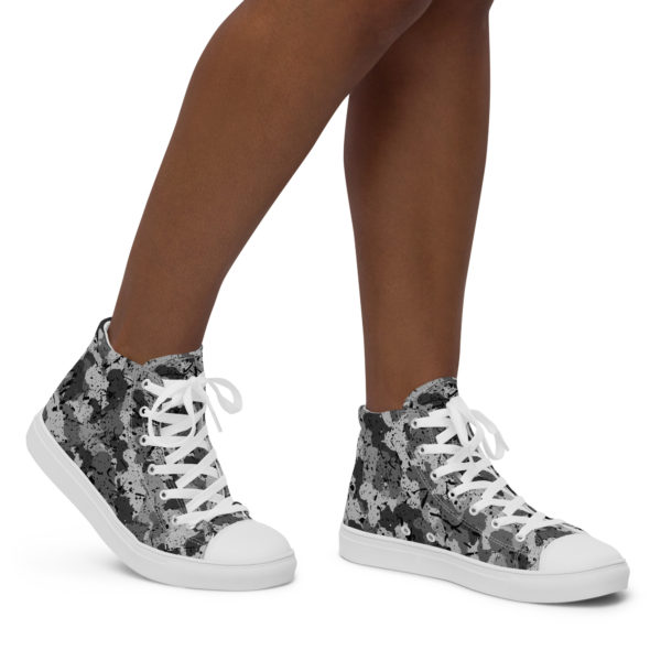 Women’s Afro Camo Black High Top Canvas Shoes