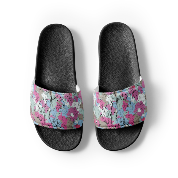 Women’s Afro Camo Blue Slides