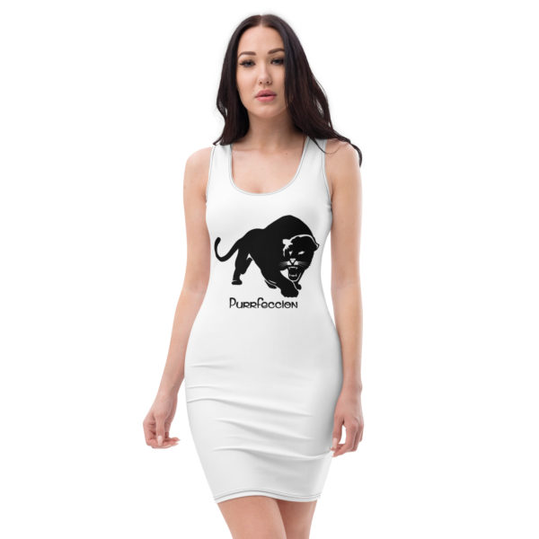 Purrfeccion Blk Pantha White Tank Top Dress