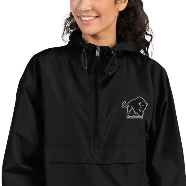 Purrfeccion Blk Pantha Embroidered Champion Packable Jacket