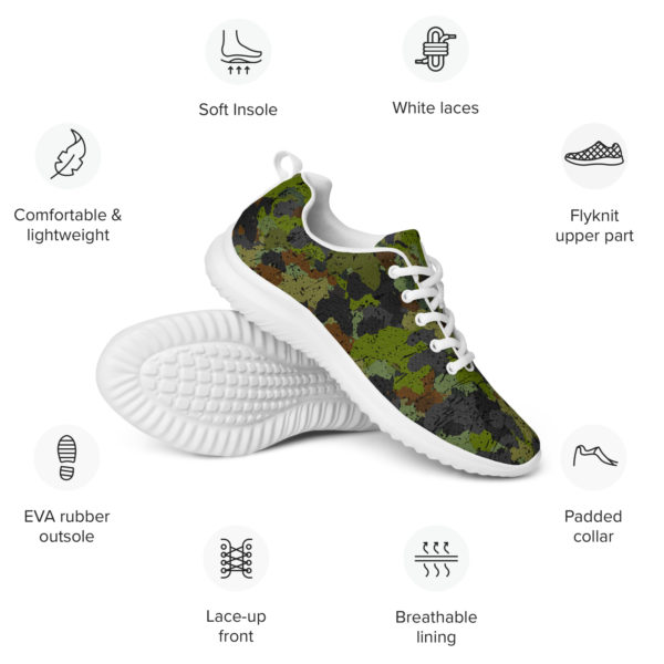 Afro Camo Green Men’s Athletic Shoes