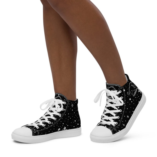 Purrfeccion Women’s Star Studded, High Top Canvas Shoes