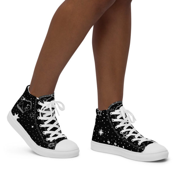 Purrfeccion Women’s Star Studded, High Top Canvas Shoes