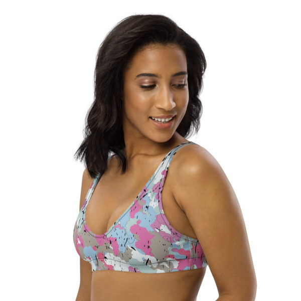 Afro Camo Blue Recycled Padded Bikini Top