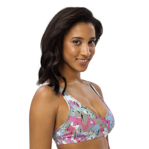 Afro Camo Blue Recycled Padded Bikini Top