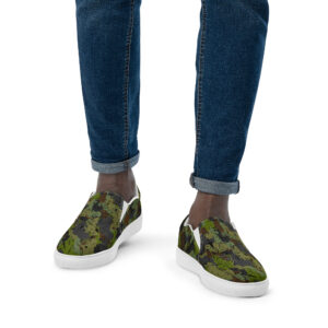 Men’s Afro Camo Green Slip-On Canvas Shoe